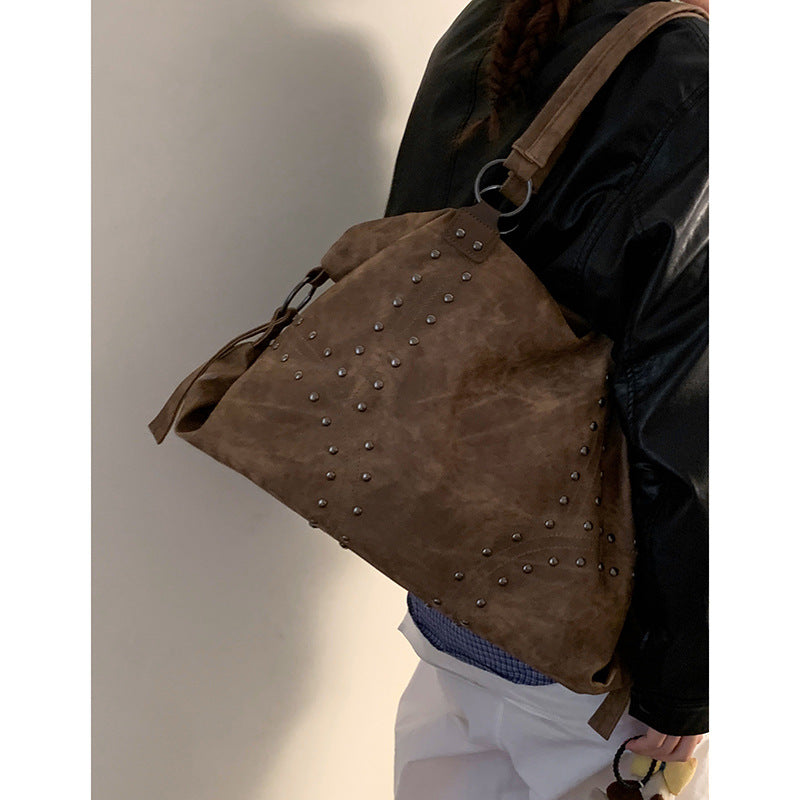 Vintage Studded Tote Bag